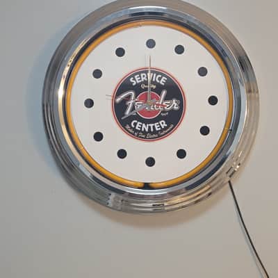 Fender Guitars Fender Service Center Dealer Style Orange Neon Light Up Clock Killer Cool Man Cave/Garage/Bar Item image 5