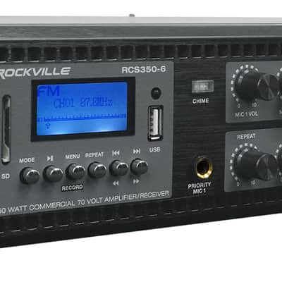 (2) Rockville WET ARRAY 100 BLACK Wall Mount Array 70V Commercial Speakers+Amp Bild 5