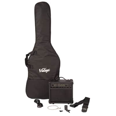 Vintage V10 Coaster Series Electric Guitar Pack ~ Left Hand Boulevard Black image 2