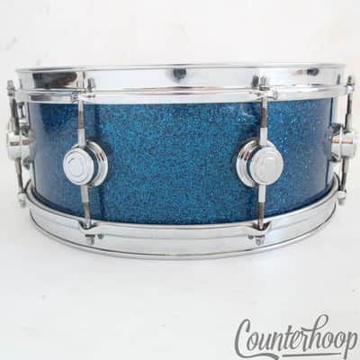 "George Way 14x5.5" Blue Sparkle Aristocrat Snare Drum COB Brass Rims Camco Geo" image 6