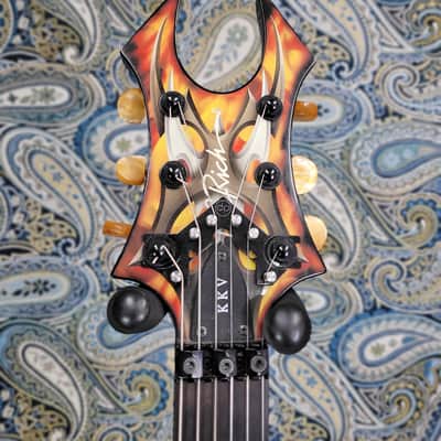 Used BC Rich Kerry King V KKVFG2 Tribal Flame Kahler Bridge w/Case image 6