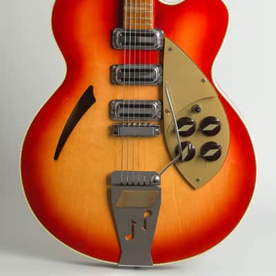 Rickenbacker  Model 375F Semi-Hollow Body Electric Guitar (1961), ser. #AH-580, black tolex hard shell case. image 3
