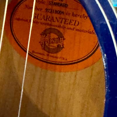 1998 Gibson EC-10 Standard Acoustic/ Electric Beale Street Blue Lacquer image 3