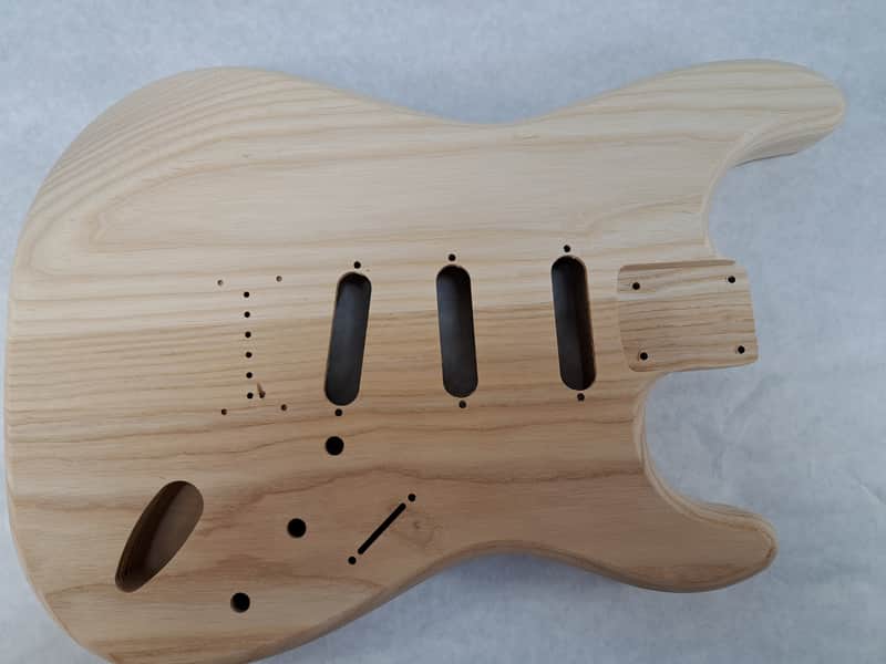 Unfinished Ash SSS Hardtail guitar body - fits Fender Strat Stratocaster necks J2234 image 1