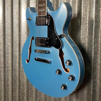 Westcreek Guitars 333 Semi Hollow Body Double Cutaway Blue #0018 Used image 5