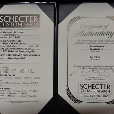 Schecter USA Custom Shop Sunset Extreme Electric Guitar - Natural Satin Stabilized Burl Top image 16