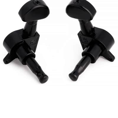 3R3L Sealed Guitar String Tuning Pegs Tuning Keys Machine Heads Tuners for Electric Guitar or Acoustic Guitar Half Round Black. image 7