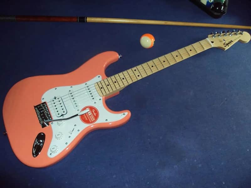 Scalloped Squier SONIC Stratocaster HSS coralred  with Tremolo and  maple Fretboard ,playing ala Yngwie,Ritchie and CO! image 1