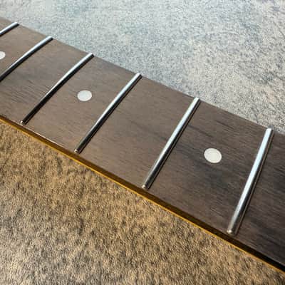 BMC Guitar Neck Strat® Stratocaster® 21 Fret Amber Flame Maple With Rosewood Fingerboard Rounded Fret Ends 9.5 Radius  SFMRA21 #3 image 4