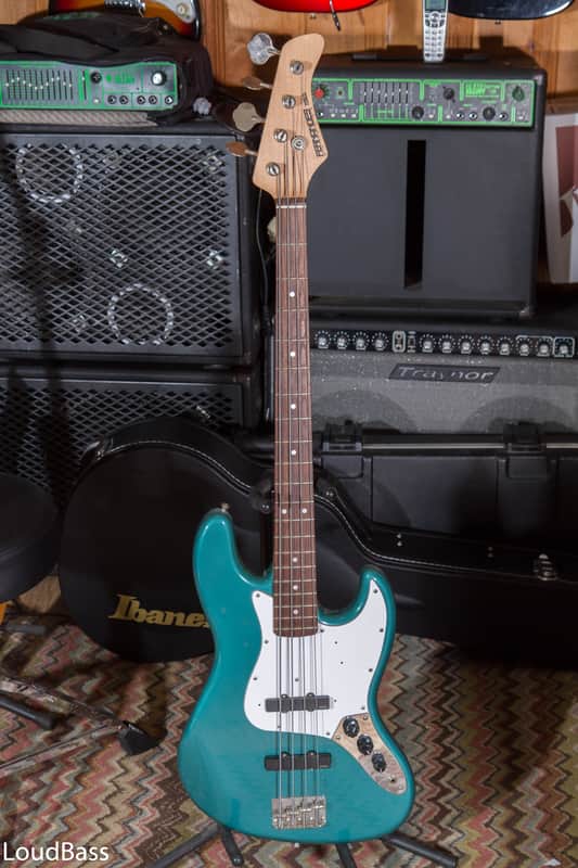 Fernandes Jazz bass with EMG active pickups Made In Japan Teal Green image 1