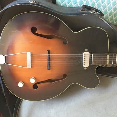 Kay Big body Single Cutaway Electric Jazz Guitar 1958 Sunburst image 1