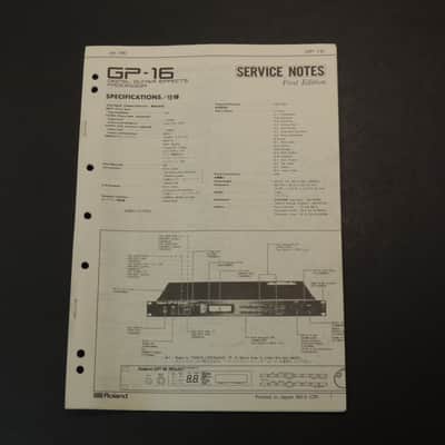Roland GP-16 Service Notes [Three Wave Music]