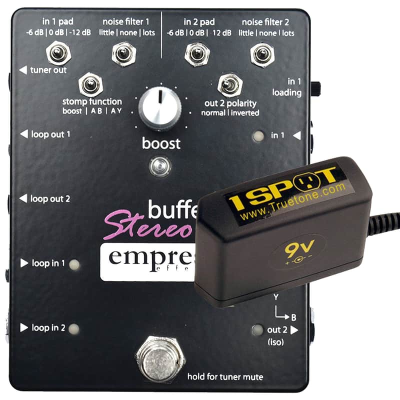 Empress Buffer Plus Stereo Bundle w/ Truetone 1 Spot Space Saving 9v Adapter image 1