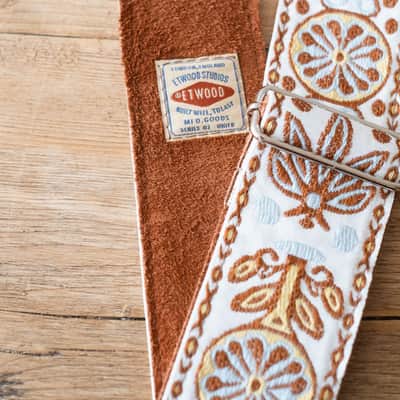 Vintage Floral 60s/70s Hippie Guitar Strap / Real Suede Backing / Handmade in the UK image 5