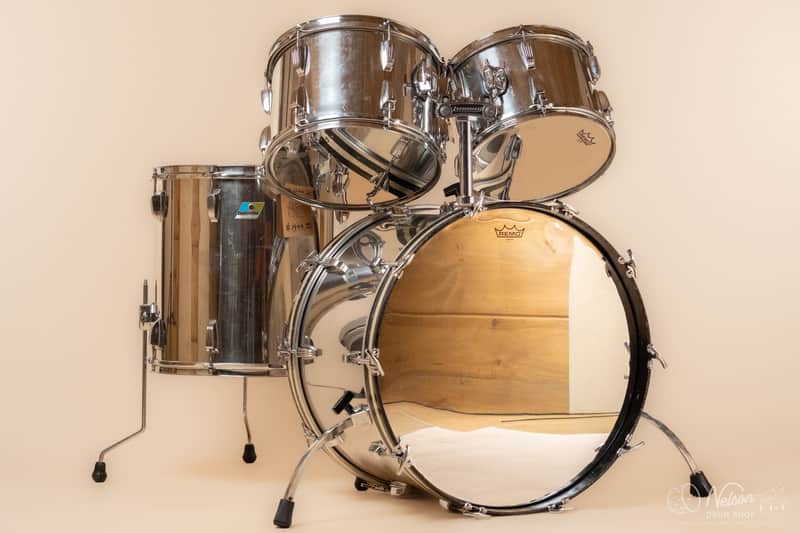 1970s Ludwig 'Big Beat' in Stainless Steel - 14x22, 16x16, 9x13, 8x12 image 1