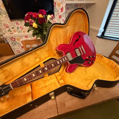 Left handed lefty Gibson Memphis '63 ES-335 Block 2015 - Sixties Cherry VOS image 5