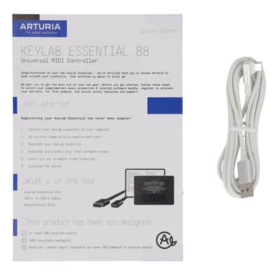 Arturia KEYLAB ESSENTIAL Mk3 88-Key White Midi Keyboard Controller+Laptop Bag image 19