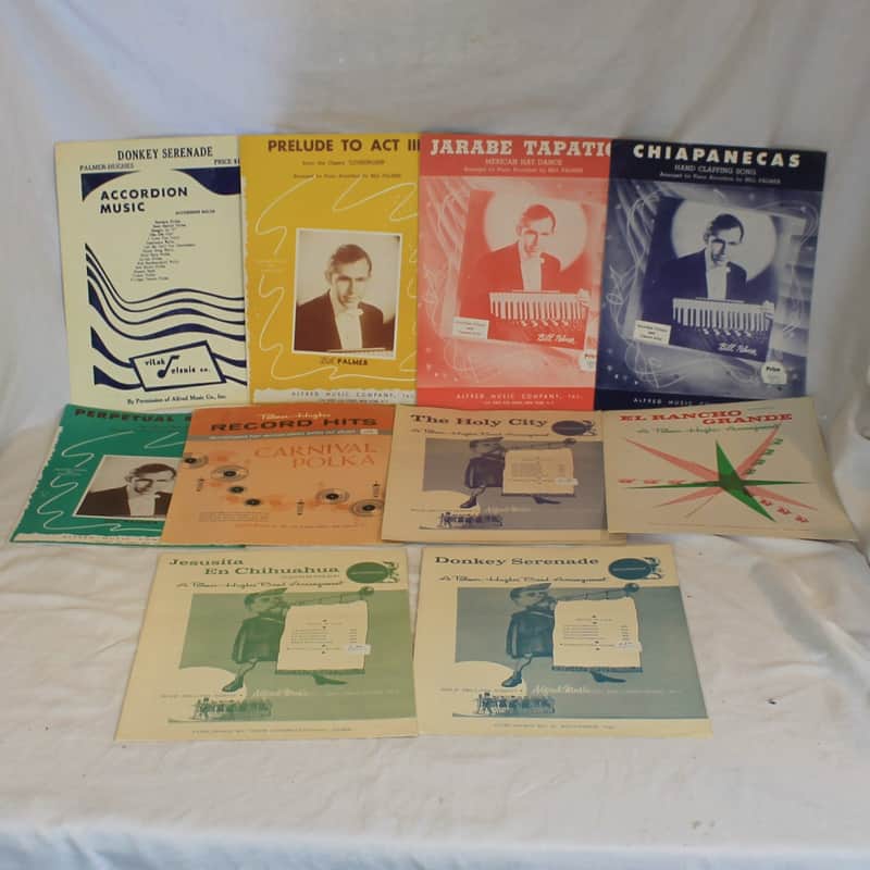 Lot of 10 Used Piano Accordion Sheets - Palmer Hughes & Alfred Music Latin Songs image 1