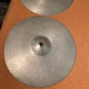 1940s-1950s Transition Stamp Avedis 14” Zildjian Hi-Hats. Top hi-hat is 730 grams, Bottom hi-hat is 771 grams