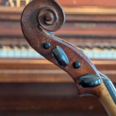 Revived Old German Flush-neck 4/4 Fiddle Good Antique Violin w/ Original Case & Vintage Brazilwood Bow w/ New HairUnlabeled 4/4 Fiddle 4/4 Violin 1890s image 7