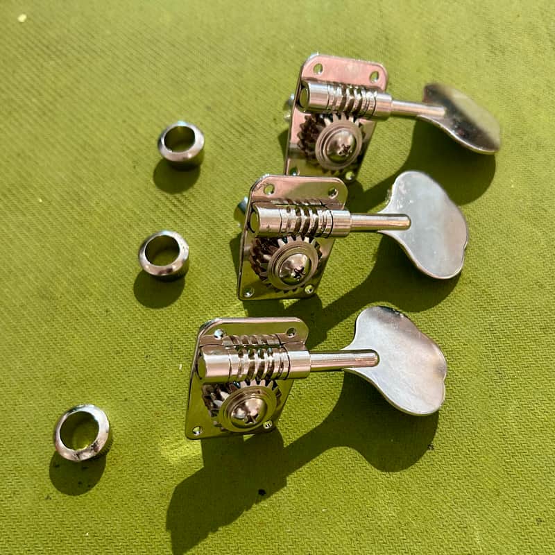 Set of 3 Vintage Schaller Style Bass Tuners - Chrome image 1