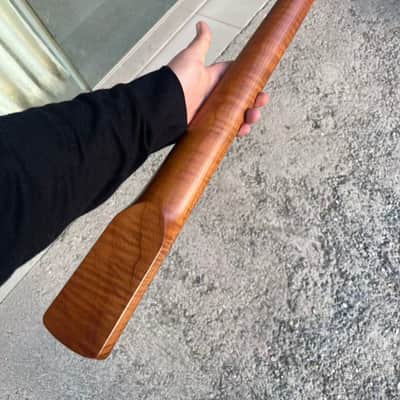 4-string electric bass neck jazz bass stainless steel 20 frets Roasted flame Maple guitar neck 34inch hole 18mm maple fingerboard image 3