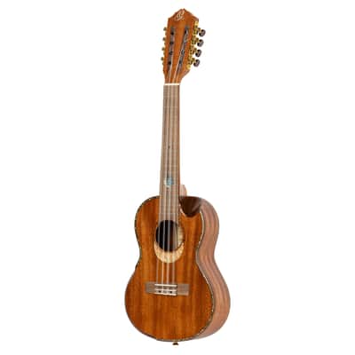 Ortega Eclipse-TE8 Custom Built Series Solid Mahogany Top Okume Neck 8-String Tenor Ukulele w/Gig Bag image 4