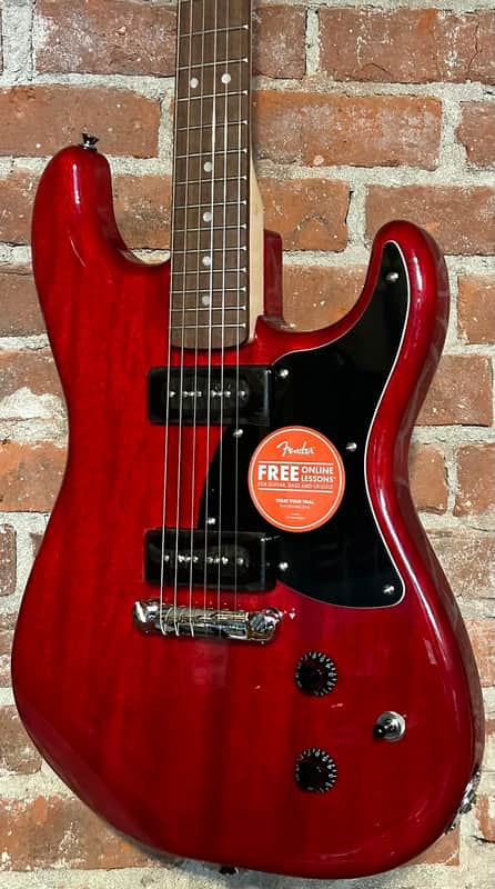 New Squier Paranormal Strat-O-Sonic - Crimson Red Transparent, Wicked Cool Guitar! Pro Set Up and Fast Free Shipping! image 1