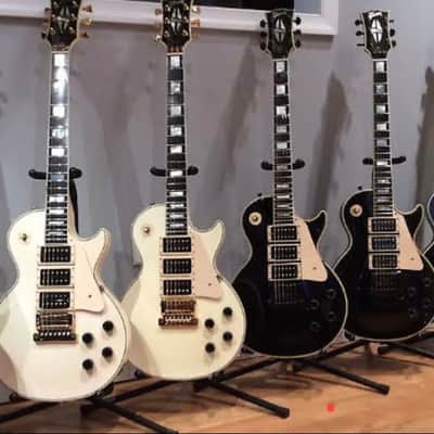 Original Vintage Gibson Les Paul 1986 Triple Pickup 3 Hum Black 5 Ply Pickguard image 2