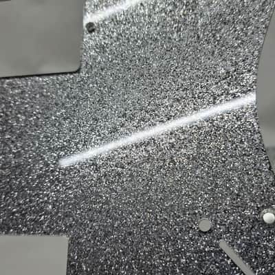 Platinum Silver Sparkle Glitter HXH HH pickguard + trem cover set Fits Fender Strat Stratocaster image 7