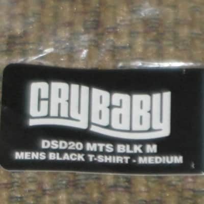 new in package (old stock) A+ genuine Dunlop DSD20-MTS-M Men's Cry Baby T-Shirt, Medium, 100% Cotton, Black, Short Sleeve, CRY BABY Graphic is in White (from 2010s) UPC # 710137018723 image 3