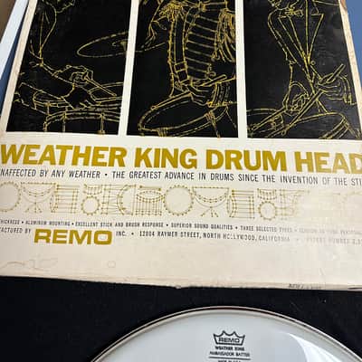 Ludwig (Lot of 3) 17 inch NOS Ambassador Smooth White Tom Drum Heads 1970’s image 5