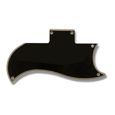 Wide Bevel 5 Ply Black & Cream Half Face Pickguard for 1991-2004 Gibson SG '61 Reissue image 1