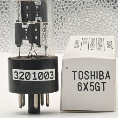 1x1950's Toshiba 6X5GT Black Plates Made in Japan Amplitrex Tested Tube image 2