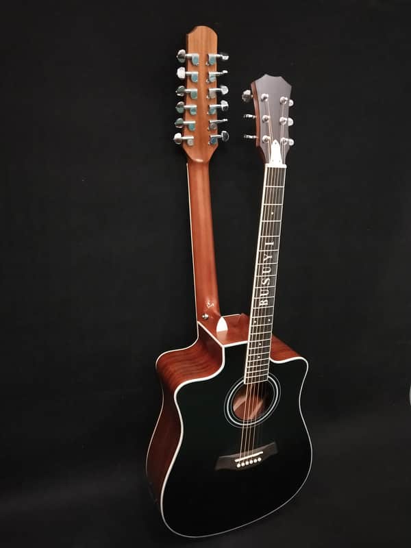 12 String / 6 String Acoustic Electric, Double Sided Busuyi Guitar Onboard Tuner... image 1