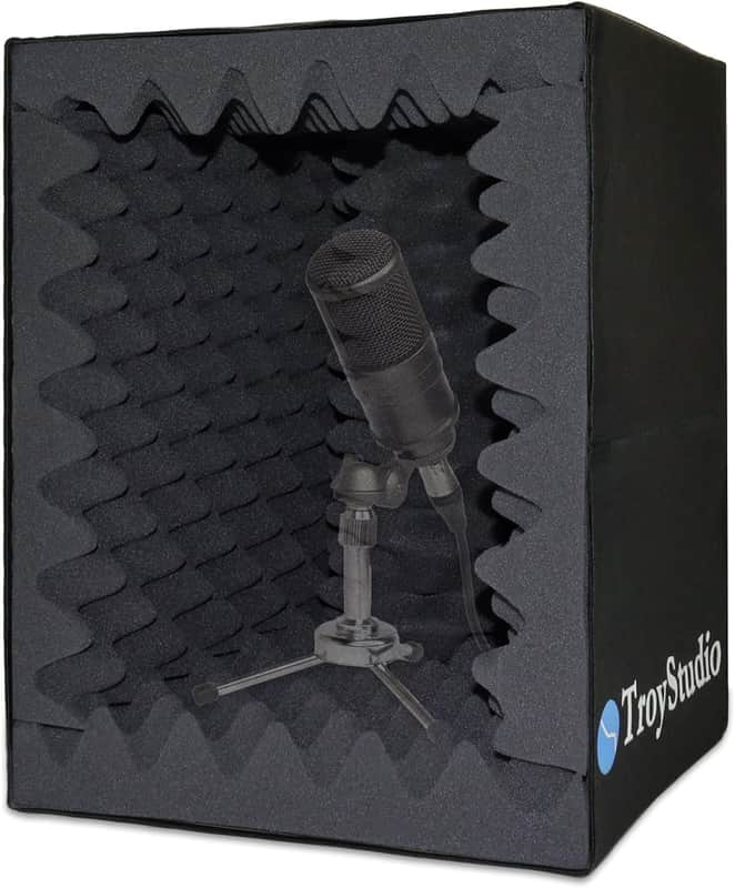 Portable Vocal Booth – Large Foldable Microphone Isolation Shield with Acoustic Foam for Recording Studio, Desk & Mic Stand Use image 1