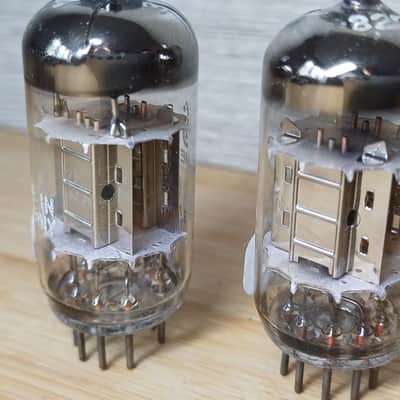 Superb ultra rare SIEMENS 12AU7 ecc82 SILVER PLATE matched pair very strong, fully tested Superb sounding tubes ! image 5