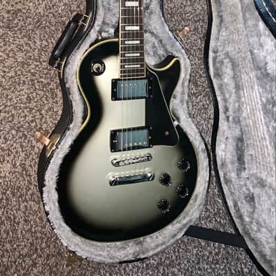 Epiphone Les Paul Custom silverburst electric guitar ohsc image 11