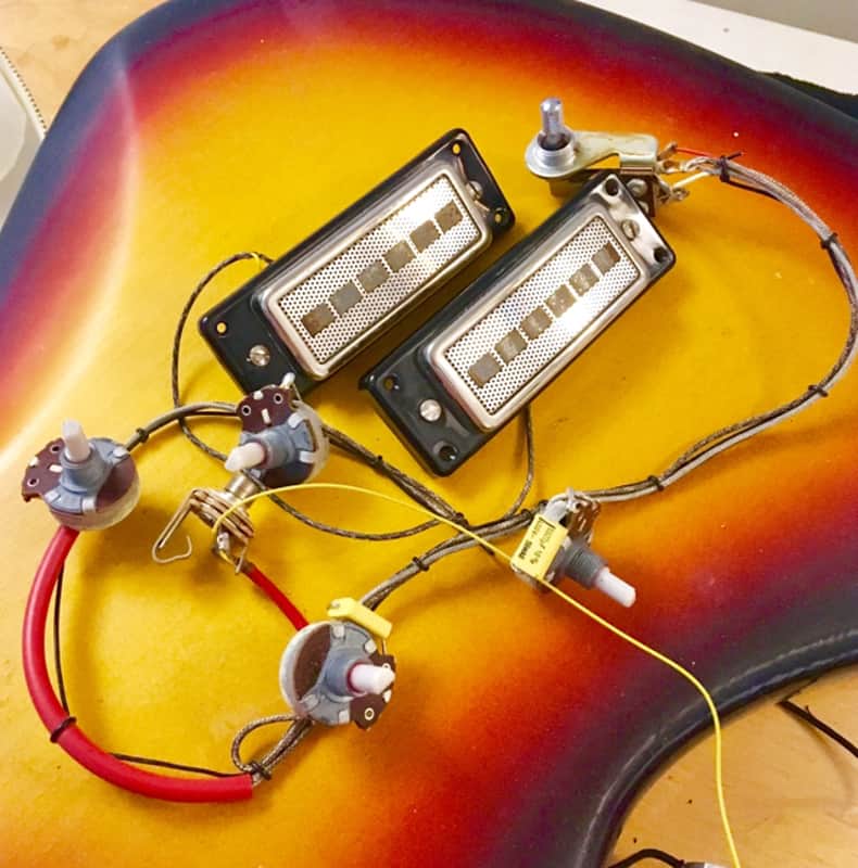 Hagstrom Viking "staple" pickups and wiring harness c 1965 Nickel original vintage image 1