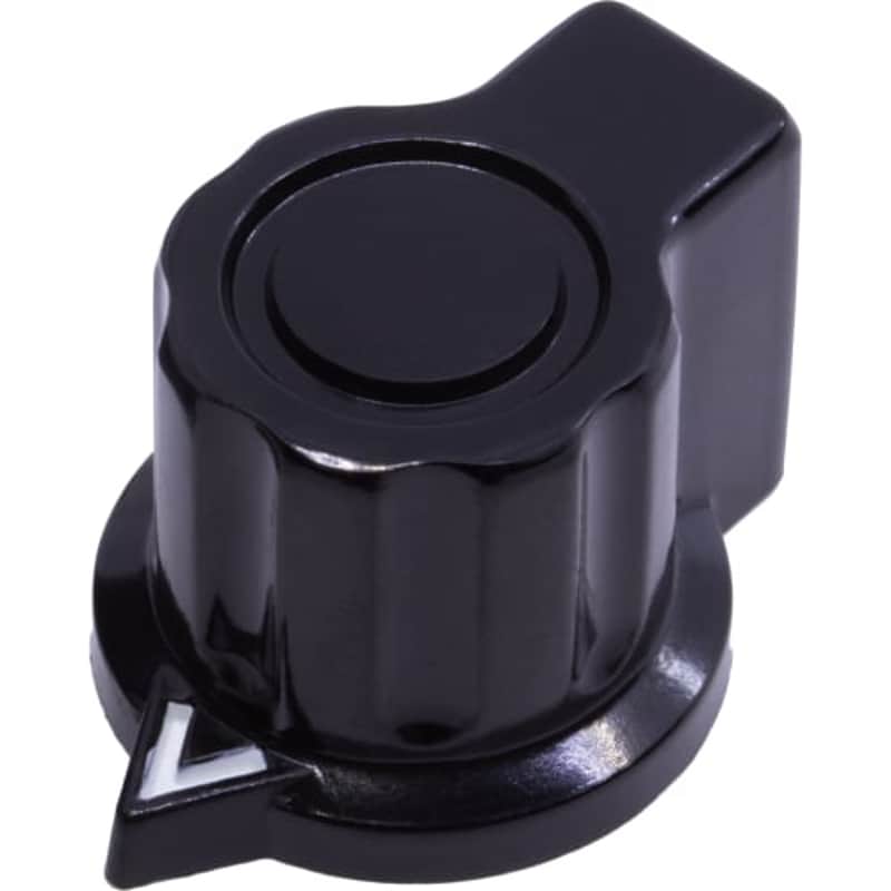 Black Knob - Phenolic, Set Screw, Fairchild Style, Medium Pointer, 32mm image 1