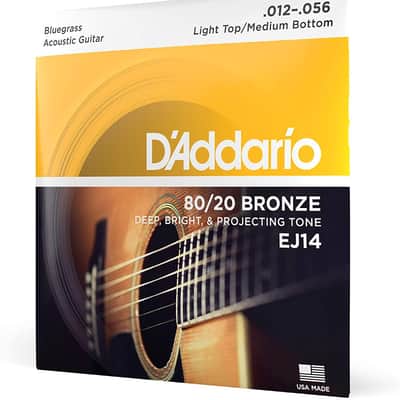 D'Addario EJ14 80/20 Bronze Light Top Med Bottom 12-56 Acoustic Guitar Strings image 4