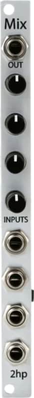 2hp Mix 4-Channel Audio Mixer Eurorack Synth Module, Silver image 1