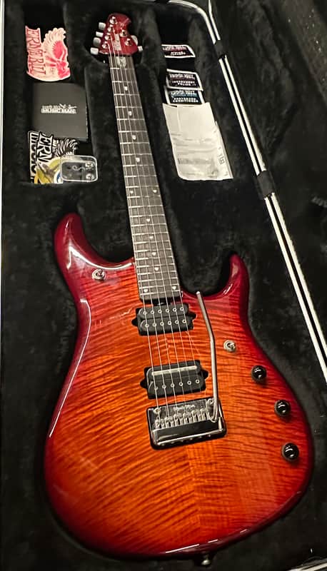 Ernie Ball Music Man John Petrucci Signature JP6 Figured Top 2020 - 2021 - Dragon Blood Flame image 1
