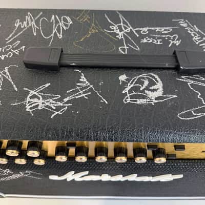 SIGNED MARSHALL JVM210C 100W 2x12 VALVE COMBO – KERRANG! AWARDS SIGNED AMP – FOOTSWITCH, COVER & HISTORY image 6