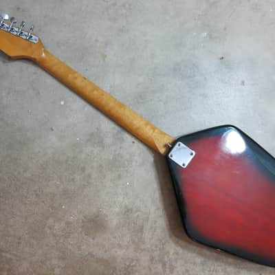 Vintage 1960s Teisco Phantom Guitar Del Rey Domino Great Shape Coffin Case image 11