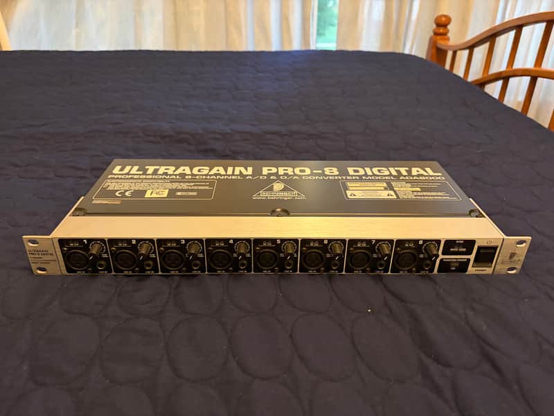 Behringer Ultragain Pro-8 Digital ADA8000 8-Channel Mic Preamp with A/D Converter 2000s - Black / Silver image 1