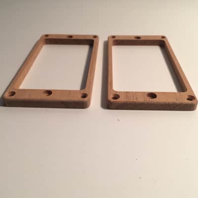 Guilford Mahogany pickup ring set for PRS guitar - Flat - Recessed Height Holes  Natural Wood image 3