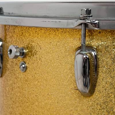 Slingerland 22/22/12/13/16/5.5x14" VIDEO Vintage 60's Drum Set - Gold Sparkle image 24