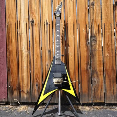 ESP LTD SIGNATURE ALEXI ARROWHEAD SE Black w/Yellow Pinstripe 6-String Electric w/hard case image 2