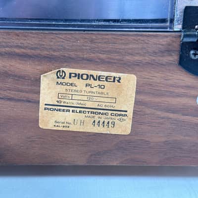Pioneer PL-10 Turntable Wood 1970s Belt Drive image 12